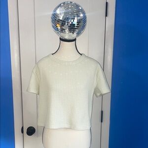 Lou & Grey Yellow Textured Crop Top